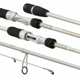 Canne spinning Illex Pepper X5 2302 L-ML Finesse Renegade 2,30 m, puissance 2,5–12 g et encombrement 118 cm.
